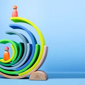 Grimm's - Arcobaleno - puzzle in legno - verde neon