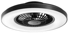 Ventilatore da soffitto LED-GARBIN-NER trasparente, Ø 60 cm, CCT, dimmerabile, INTEC IP20