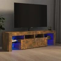 Mobile Porta TV con Luci LED Rovere Fumo 60x38,5x48 cm 815669