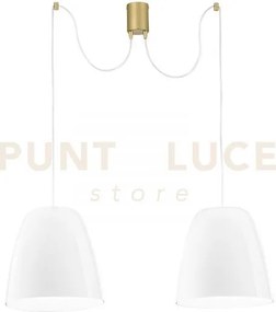 Lampadario a sospensione ares bianca 250cm in vetro soffiato 2 luci...