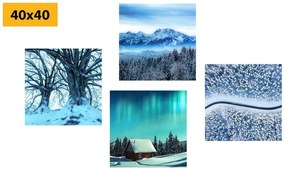 Set di quadri – Paesaggio innevato