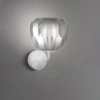 Lampada Da Parete Moderna 1 Luce Queen In Polilux Silver D29 Made In Italy