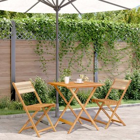 Set Da Bistrot 3pz Beige İn Polipropilene E Legno Massello /