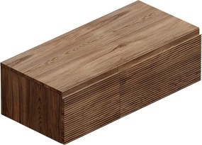Mobile da bagno sospeso sotto lavabo Step L 100.3 x H 30 x P 46 cm noce cannettato, 2 cassetti dx,lavabo non incluso