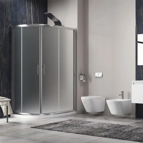 Box doccia stondato 120x90cm vetro opaco KAM-K270 - KAMALU