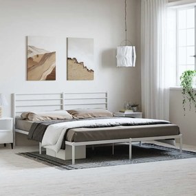 Giroletto Con Testiera Metallo Bianco 183x213 Cm /