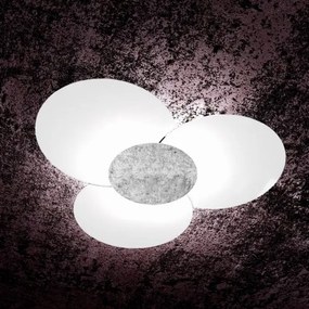 Clover applique-plafoniera d.100 cm 6 luci foglia argento 1114-100-fa