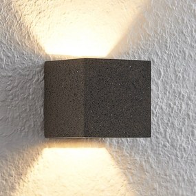 Lindby Quaso applique LED, cemento nero-granito