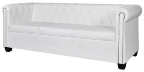 Divani chesterfield a 2 posti e a 3 posti in similpelle bianco