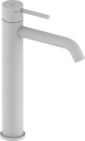 Rubinetto per lavabo getto laminare cristallino TAYRONA bianco verniciato opaco HUBER H 28.7 cm