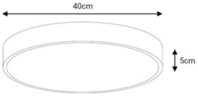 Plafoniera LED FELIZ LED/40W/230V 4000K diametro 40 cm nero