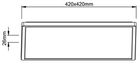 Brilliant - LED Plafoniera MILTON LED/24W/230V 42x42 cm bianca