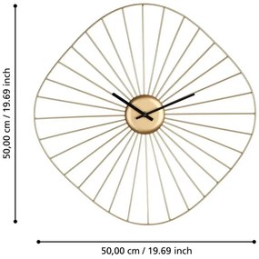 Eglo 425514 - Orologio da parete MATSUMOTO 1xAA 50x50 cm oro