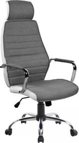 Sedia da ufficio Q-035 bianca e grigia – 59x52x121 cm