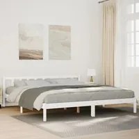 Letto Extra Lungo senza Materasso Bianco 180x220 cm in Pino 852453