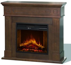 Camino elettrico da terra in legno Noce CAMBRIDGE 110x36x100h cm