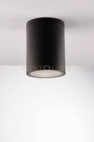 Plafoniera citizen nera tonda 1 luce attacco e27 ip54 14,5x17cm