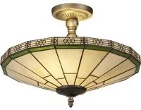 Plafoniera Classica New York Acciaio Bronzo Vetro 1 Luce E14