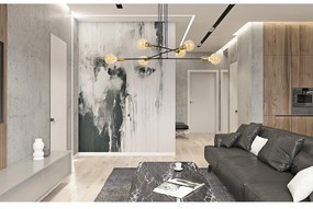 Lampadario Industrial 6 Luci Benzaiten A Bracci In Acciaio Nero E Oro