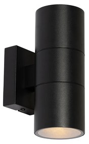 Lampada da parete esterna moderna nera 2 luci AR70 IP44 - Duo