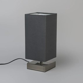 Lampada da tavolo moderna grigia con acciaio - Milo