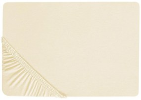Lenzuolo con angoli cotone beige 180 x 200 cm JANBU Beliani