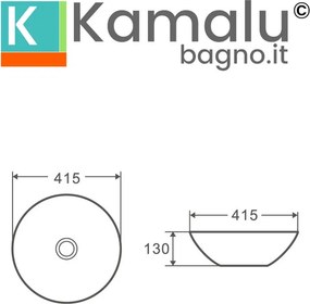 Lavabo bagno da appoggio bacinella in ceramica | KLIT-4150 - KAMALU