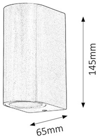 Rabalux 8034 - Applique da esterno CHILE 2xGU10/35W/230V