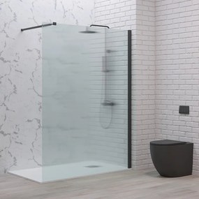 Doccia walk in 120 con profilo nero e vetro scanalato fluted | KW-100BFL - KAMALU