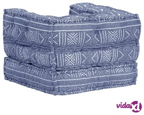 vidaXL Pouf Modulare Indaco in Tessuto