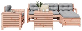 Set divani da giardino 7 pz in legno massello abete douglas