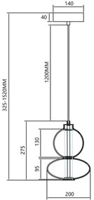 Lampadario LED a sospensione con filo DAPHNE LED/12W/230V grigio