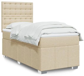 Giroletto A Molle Con Materasso Crema 90x190 Cm İn Tessuto /