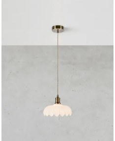 Markslöjd 108857 - Lampadario a sospensione con filo KURAGE 1xE27/40W/230V ottone/bianco