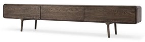 Mobile TV marrone in rovere massiccio 220x45x45 cm Fawn – Gazzda
