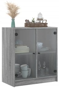 Mobile con ante in vetro grigio sonoma 68x37x75,5 cm