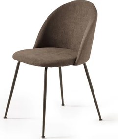 Sedia da pranzo in tessuto e gambe metallo marrone - KAREN 2 sedie