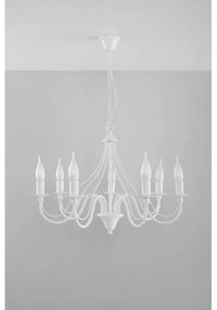 Lampadario a sospensione con catena MINERWA 7 7xE14/40W/230V bianco