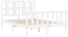 Giroletto con testiera bianco 4ft small double legno massello