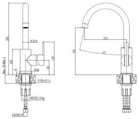 ALVEUS SET0026 - Lavello da cucina LINE + miscelatore per lavello TONIA 29,5 cm satinato/cromato