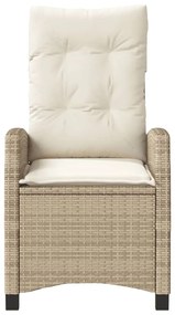 Sedie reclinabili da giardino 2pz con cuscini beige polyrattan