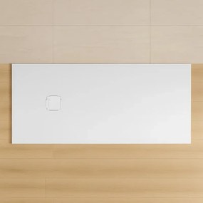 Piatto doccia 100x120 in marmoresina bianco con griglia in acciaio inox Harmony