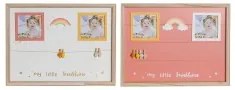 Quadro Portafoto con Mollette DKD Home Decor Legno MDF Per bambini Arcobaleno 42 x 2 x 32 cm (2 Unità)