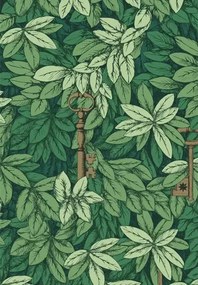 Cole & Son Carta da parati Chiavi Segrete - Leaf Green