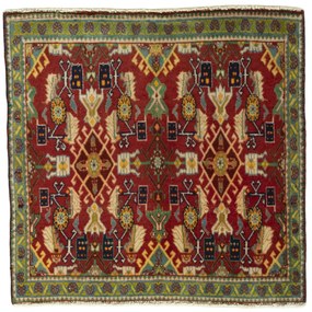 Shiraz Tappeto persiano 60x60 Rosso (Iran) Annodato A Mano