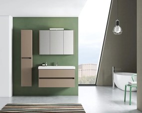 Specchio Contenitore Con Illuminazione Akira laccato opaco nocciola L 100 x H 70 x P 15.5 cm