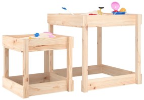 Tavoli Sabbiere 2 Pz İn Legno Massello Di Pino /