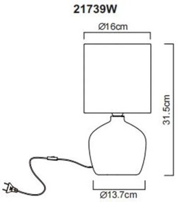 Globo 21739W - Lampada da tavolo MARBLE 1xE14/40W/230V bianco