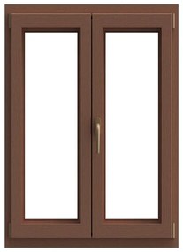 Finestra in PVC rovere dorato L 100 x H 140 cm, 2 ante apertura a destra
