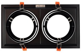 Faro da Incasso Orientabile Nero - 2 lampade AR111 Foro 315x163mm